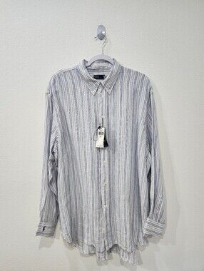 Polo Ralph Lauren Oversized Fit Linen Striped Shirt Womens Size XXL NWT